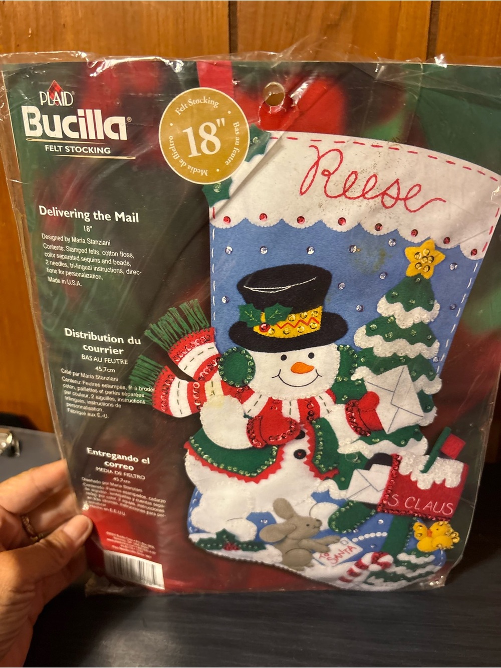 Bucilla Felt Christmas Stocking Kit Delivering the Mail 18 in Multicolor 85178